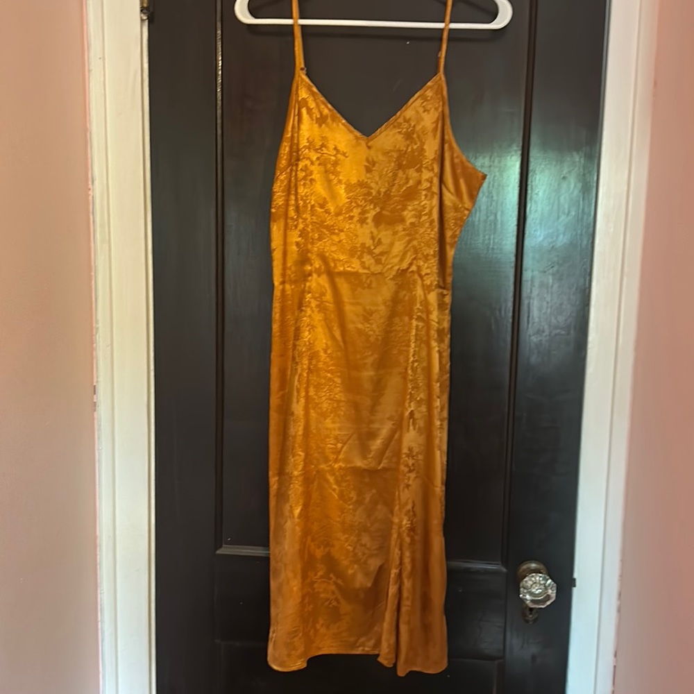 Copper Floral print dress